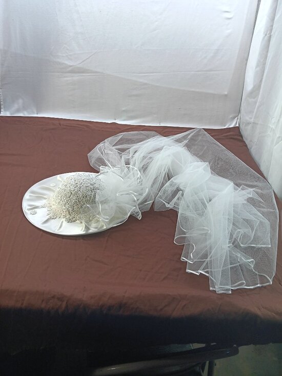 Beaded Bridal Hat with 44\